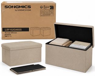 SONGMICS Storage Ottoman Bench – New