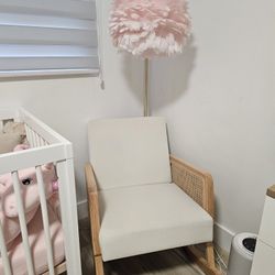 Brand New Rattan Creme Rocking Chair