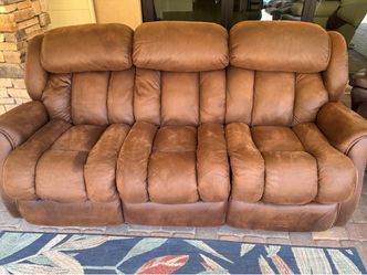 Brown Microfiber Reclining Sofa