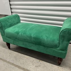 Antique Upholstered Bench And 7 Chairs For Sale. 
