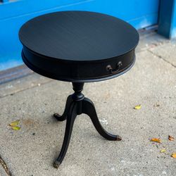 Ebonized Mahogany Drum Table 