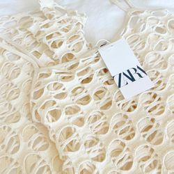 NWT ZARA Perforated Dress/Swim Coverup Size M