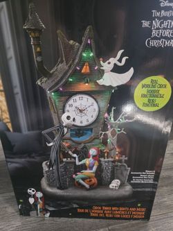 Nightmare Before Christmas Clock Tower with Lights and Music