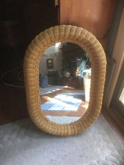 Oblong Wicker Mirror
