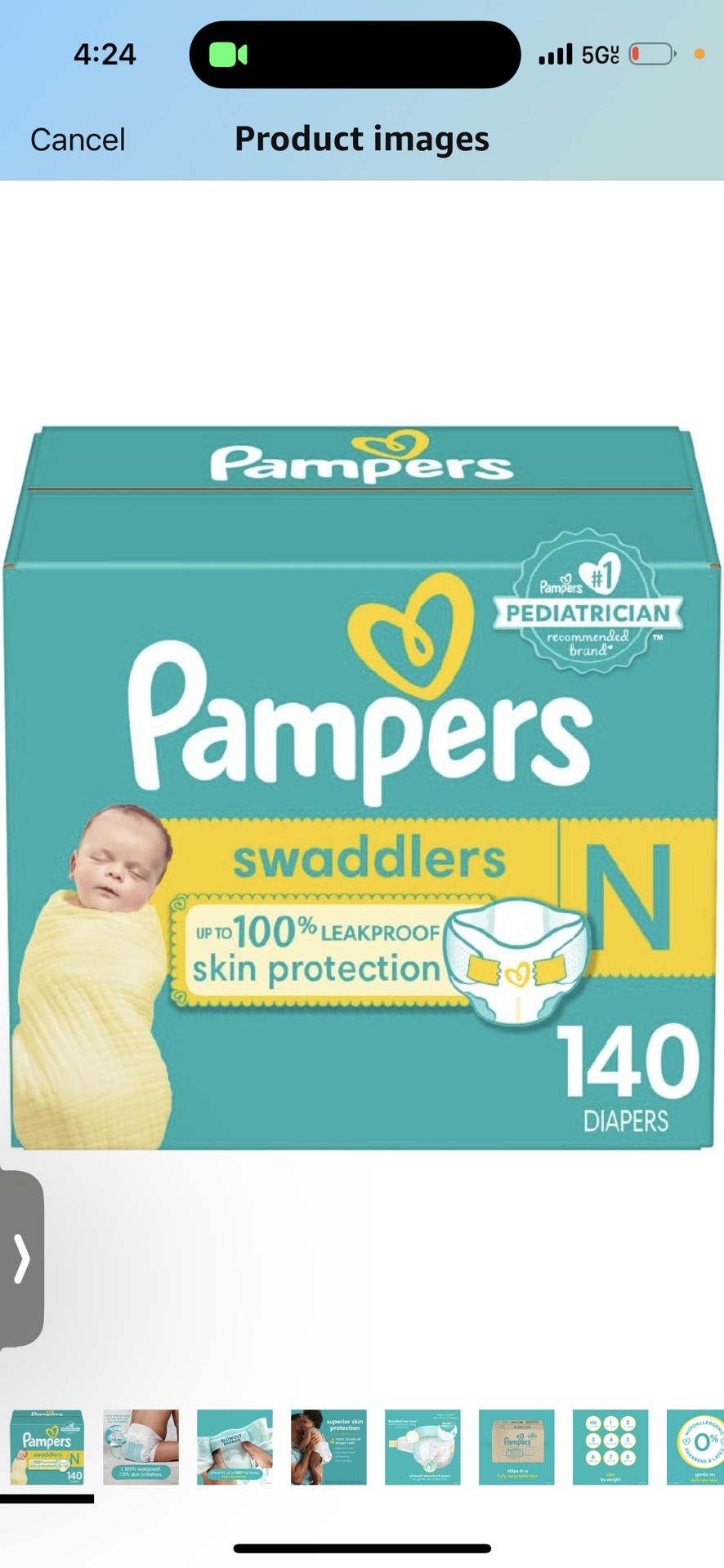 Pampers Baby Diapers - Swaddlers - Size 0, 140 Count, Ultra Absorbent Disposable Newborn Diaper