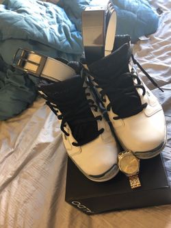 Jordan 12's, & 2 new calvin klein mens belts