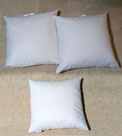 Lot of 3 Pottery Barn Throw Square Pillows 2 x 24", 1 x 20" Inserts Feathers