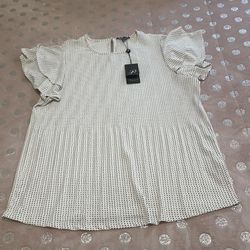 Adrianna PAPELL Blouse Size Large Stretch, New Never Used 