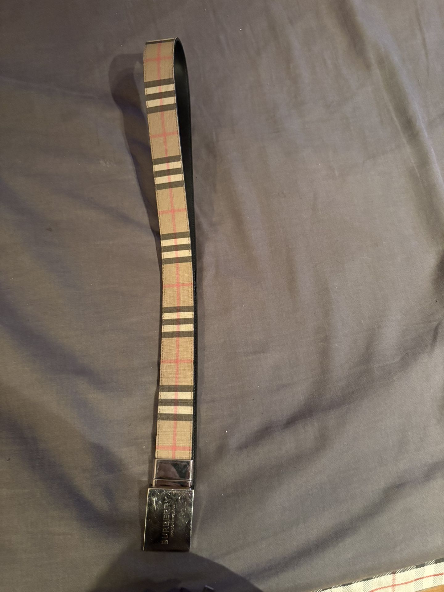 Burberry Mens Reversible Vintage Check E Canvas Belt