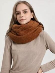 Elegant Soft infinity Scarf In Rust