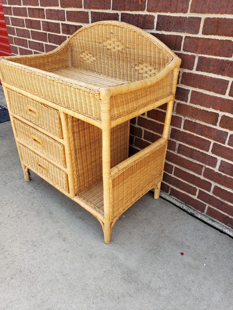 Wicker Baby Changing Table or Bar Cart for Sale in Overland Park, KS OfferUp