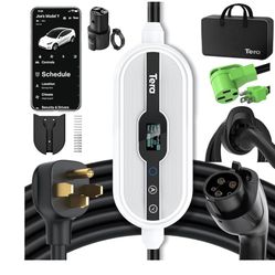 Tera Electric Vehicle Charger Level-1: Level 2 for Tesla J1772 EV 32A 8A 110V 240V Portable & Wall Connector Dual Use ETL NEMA 14-50 & 5-15 Wi-Fi Enab