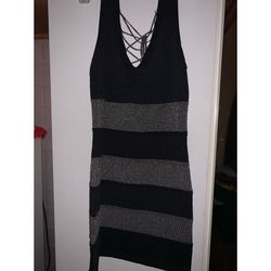 Womens Gold/Black Dress