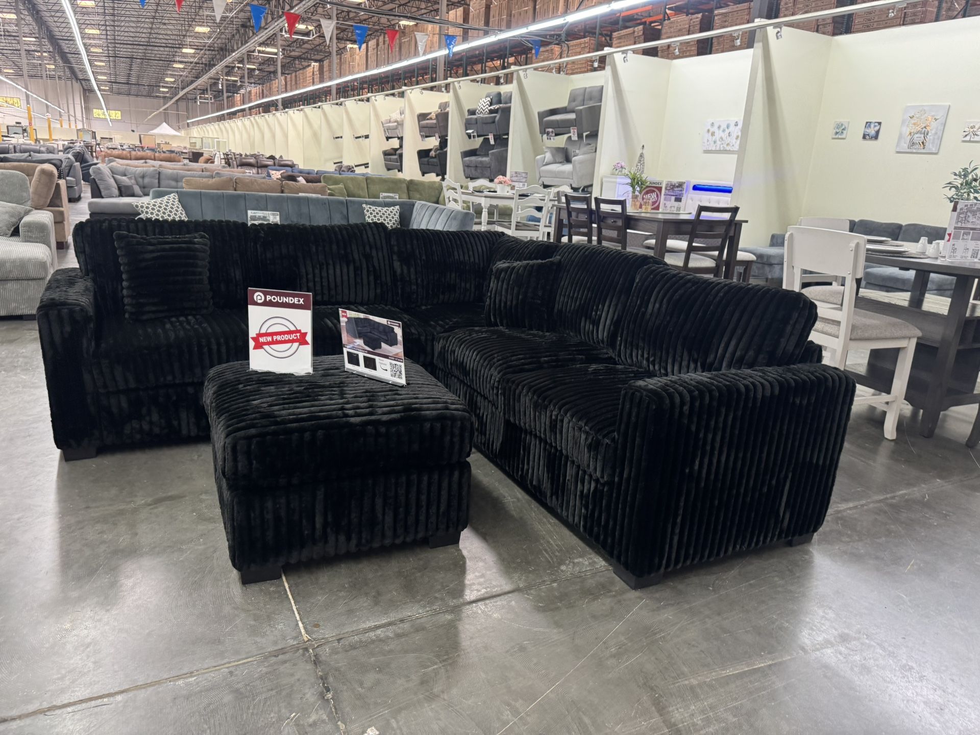 New Black Sectional