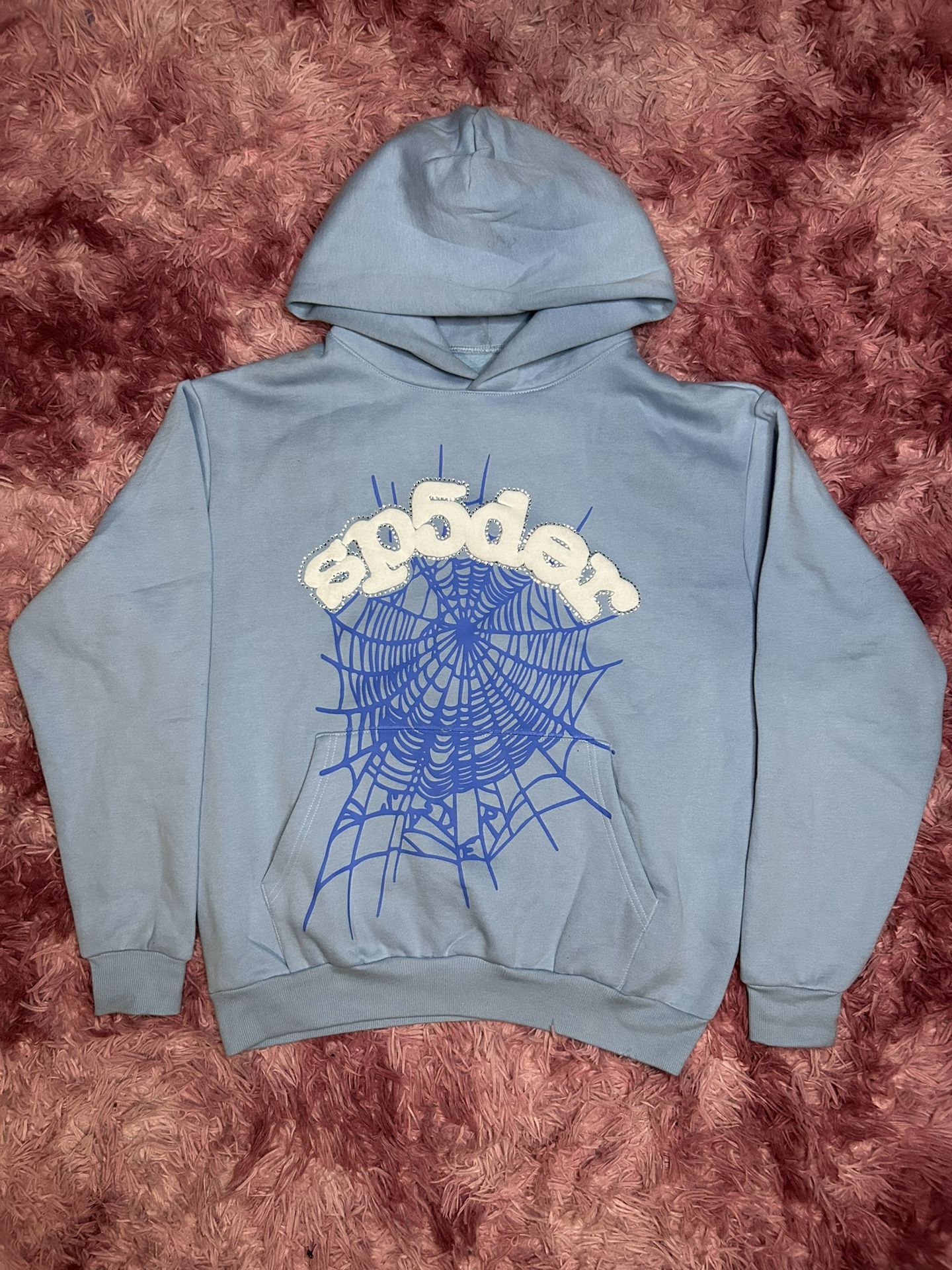 AUTHENTIC SP5DER WEB HOODIE SKY BLUE🔵🕷️🕸️ 