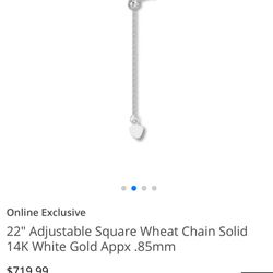 Adjustable 14K White Gold Chain