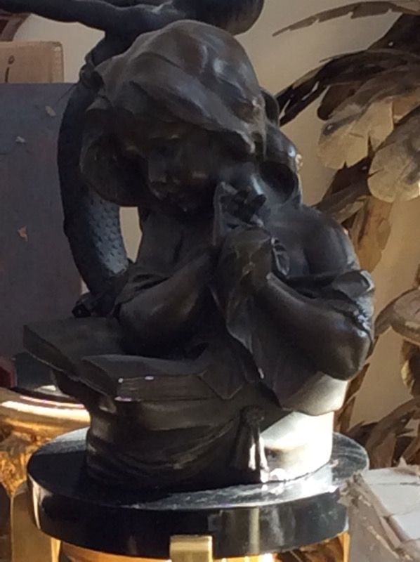 Plaster statue of a Girl reading a book, Stephen a Kramer Ltd.