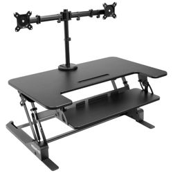 Mount-It! Sit-Stand Desk Converter with Dual Monitor Mount for monitors up to 32" | MI-7934