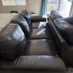 Faux Leather Sofa And Love Seat For Sale $200