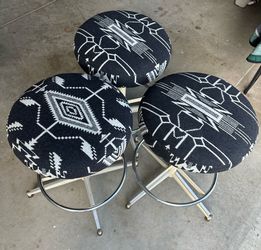 Authentic Pendleton Reupholstered Barstools