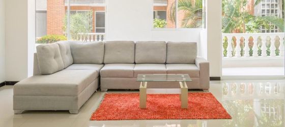 Light Gray Fabric Sectional Sofa