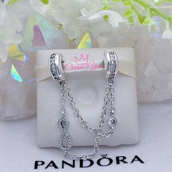 Adorable Charm 925 silver for Pandora moments bracelet.(safety chain.)