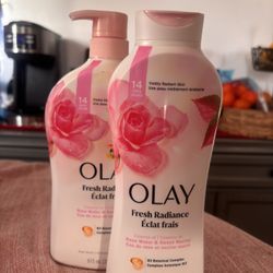 Olay Fresh Radiance Body Wash Rose Water Sweet Nectar 2 Bottles 975ml 650ml(14$