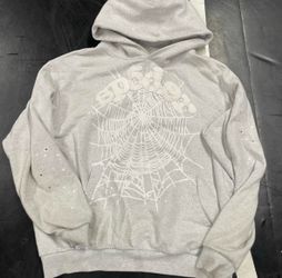 Medium Gray Sp5der Graphic Pullover Hoodie