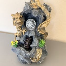 Dragon LED water fountain- lighted crystal orb