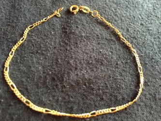 14k solid real gold bracelet 2mm long 7" grams 1.5