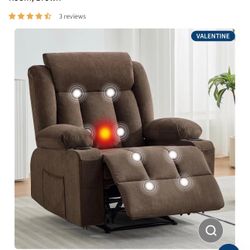 Garvee Recliner Chair 24" Seat Width, Manual Reclining Sofa with Massage and Heat