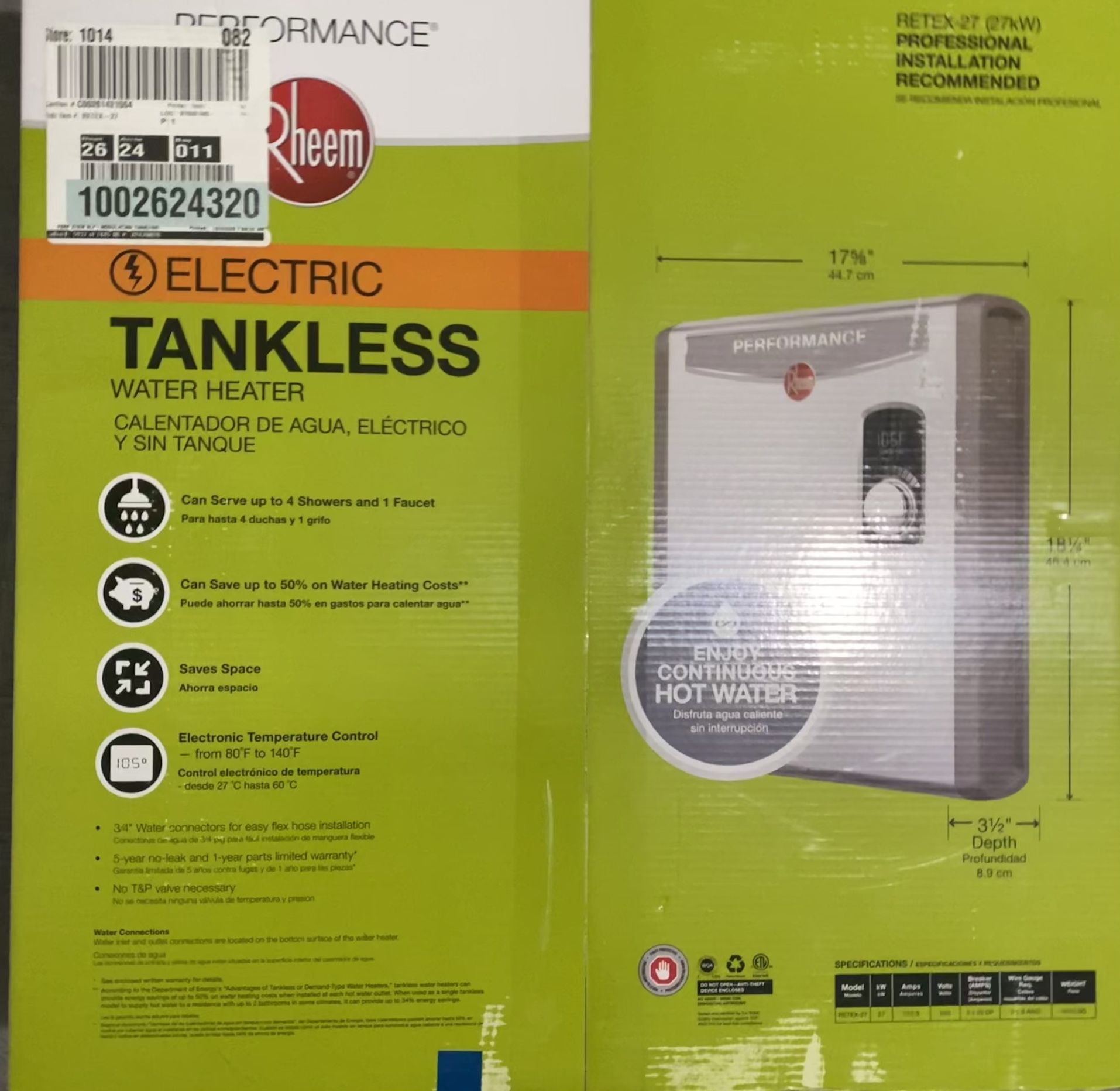 Electric Tankless Water Heater