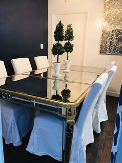 Mirrored Z Gallerie Borghese Dining Table for Sale. No chairs