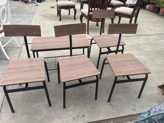 Chairs and bench – Set of 5
