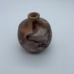 Ceramic Decorative Abstract Multicolor Matte Vase, Brown Beige Pottery