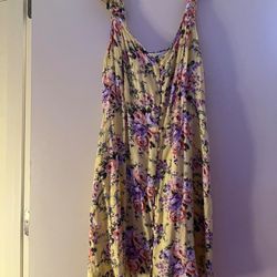 Forever 21 Floral Print Maxi Dress - Yellow and Purple