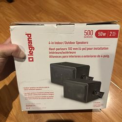 Brand New In the box2-Way Indoor/Outdoor Speakers Black with Included Mounting Brackets