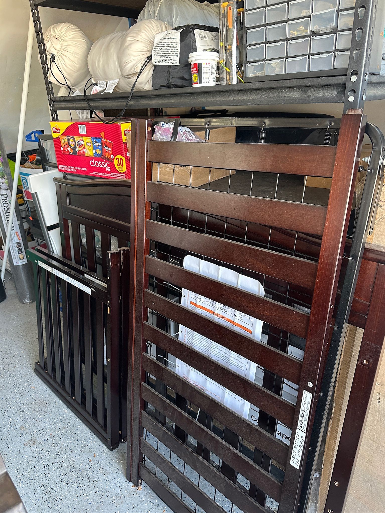Brown Wooden Baby Crib