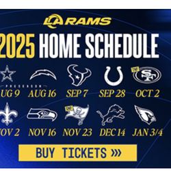 LA Rams 2025 home games @ SOFI Stadium 