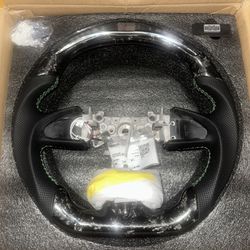 NEW FORGED CARBON LED STEERING WHEEL WITH RPM 