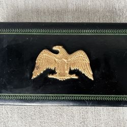 Admiral Eagle Black Valet Box or Jewelry Box with Brass Eagle Americana