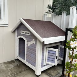 Solid wood dog house