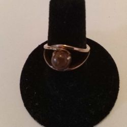 Size 7 Natural Stone Set In Sterling Silver
