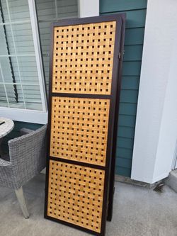Two nice wood lattice room divider portable walls