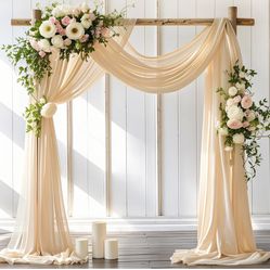 Champagne Tan Wedding Arch Fabric 