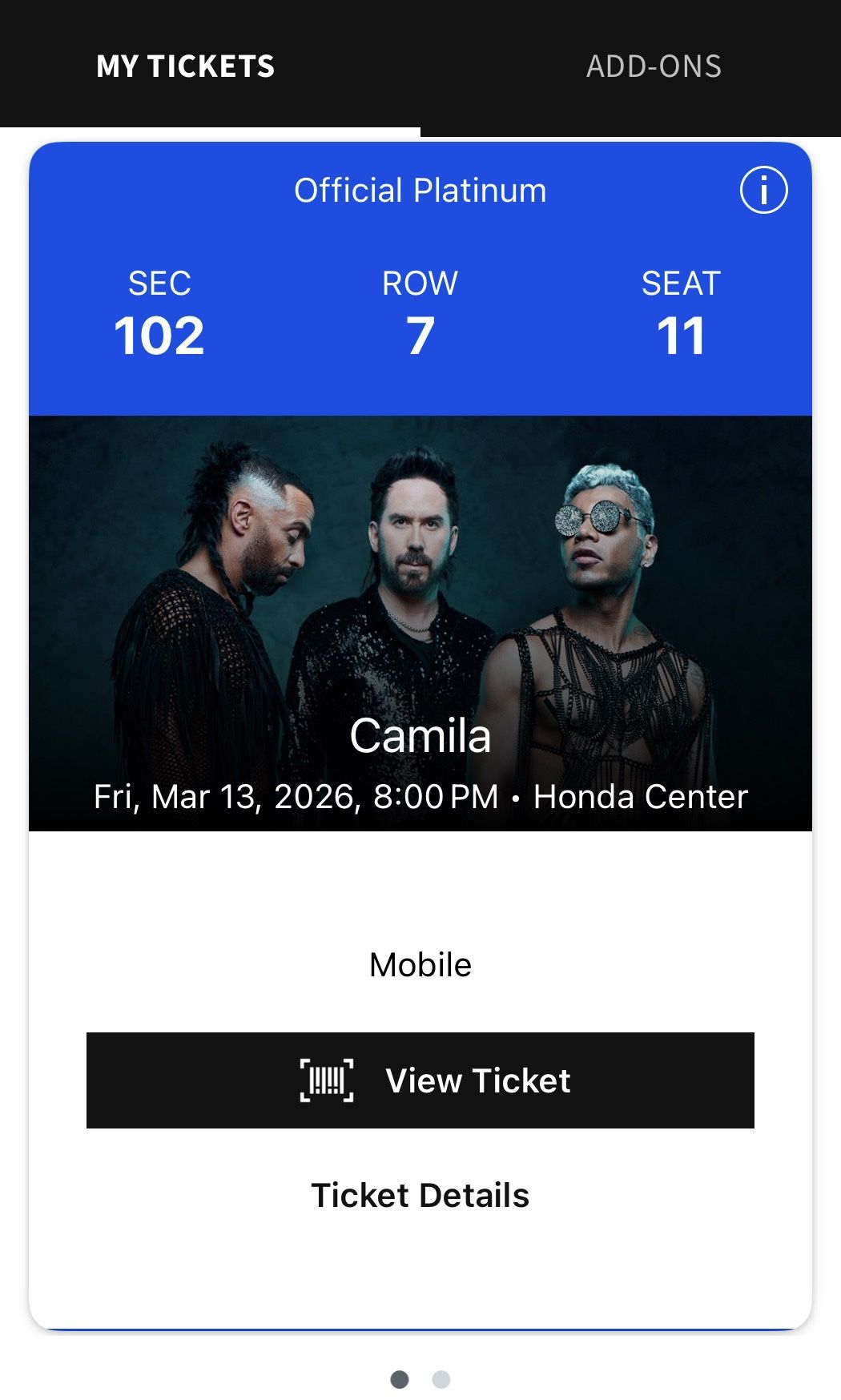 Camila Concert Tickets