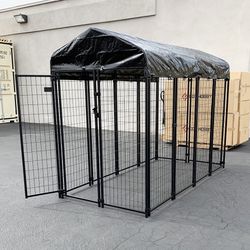 $290 (New) Large heavy duty kennel with cover dog cage crate pet playpen (8’l x 4’w x 6’h) 