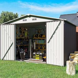 10 ft. W x 8 ft. D Metal Storage Shed 