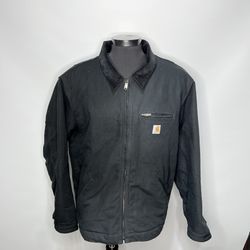 Mens 3XL - Carhartt Duck Detroit #103828 BLK  Heavy Duty Jacket 