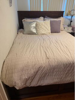 Queen bed frame with mattress Living Spaces